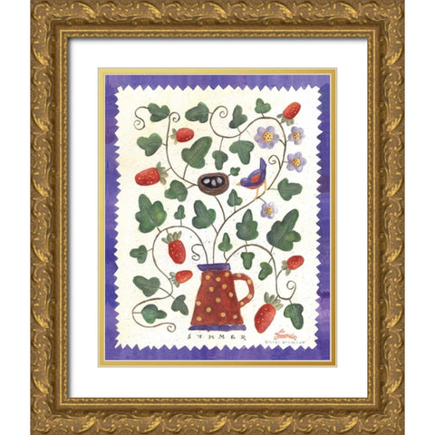 Four Seasons III Gold Ornate Wood Framed Art Print with Double Matting by McCollum, Sudi