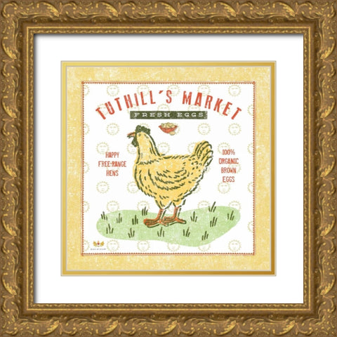 Tuthill Chicken Gold Ornate Wood Framed Art Print with Double Matting by McCollum, Sudi