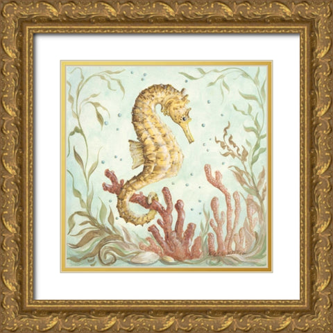 Seahorse I Gold Ornate Wood Framed Art Print with Double Matting by McRostie, Kate