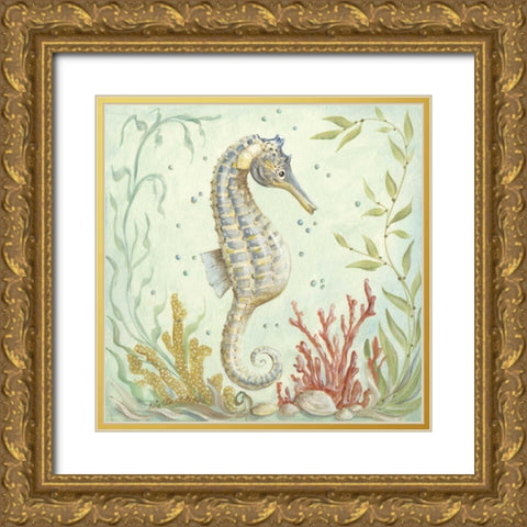 Seahorse II Gold Ornate Wood Framed Art Print with Double Matting by McRostie, Kate