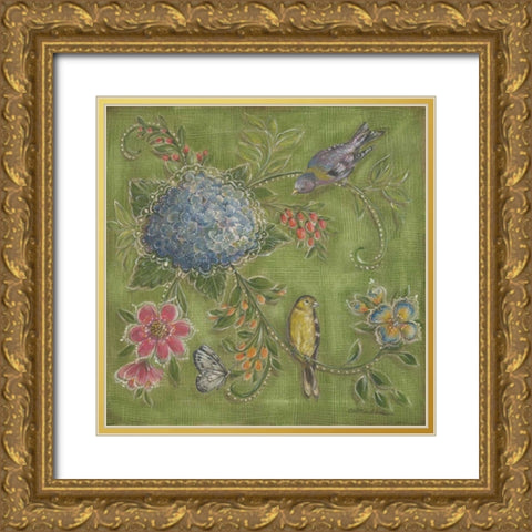 Garden Menagerie III Gold Ornate Wood Framed Art Print with Double Matting by McRostie, Kate