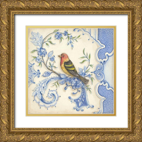 Chinoiserie Aviary I Gold Ornate Wood Framed Art Print with Double Matting by McRostie, Kate