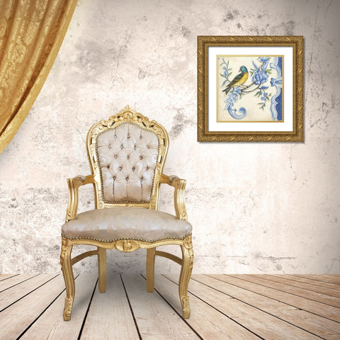Chinoiserie Aviary II Gold Ornate Wood Framed Art Print with Double Matting by McRostie, Kate