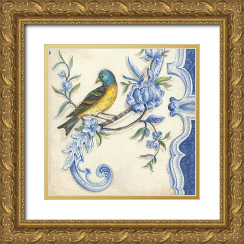 Chinoiserie Aviary II Gold Ornate Wood Framed Art Print with Double Matting by McRostie, Kate