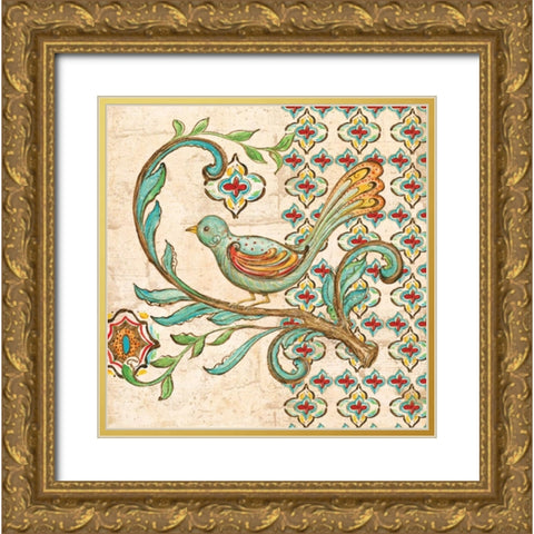 Treetop Bird II Gold Ornate Wood Framed Art Print with Double Matting by McRostie, Kate