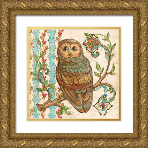 Treetop Owl II Gold Ornate Wood Framed Art Print with Double Matting by McRostie, Kate