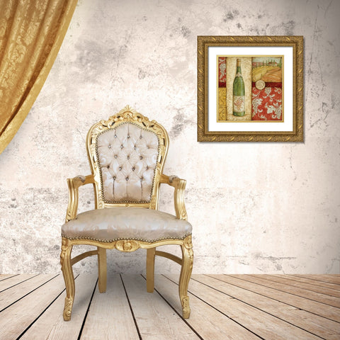 Italian Wine Collage Gold Ornate Wood Framed Art Print with Double Matting by McRostie, Kate