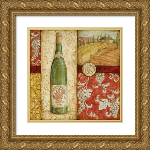Italian Wine Collage Gold Ornate Wood Framed Art Print with Double Matting by McRostie, Kate