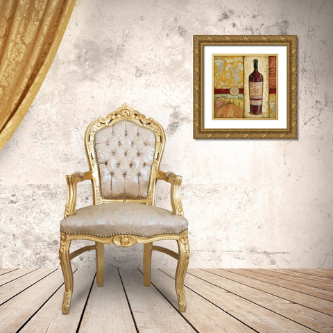 French Wine Collage Gold Ornate Wood Framed Art Print with Double Matting by McRostie, Kate