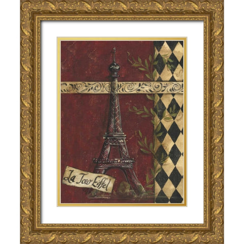 La Tour Eiffel Gold Ornate Wood Framed Art Print with Double Matting by McRostie, Kate