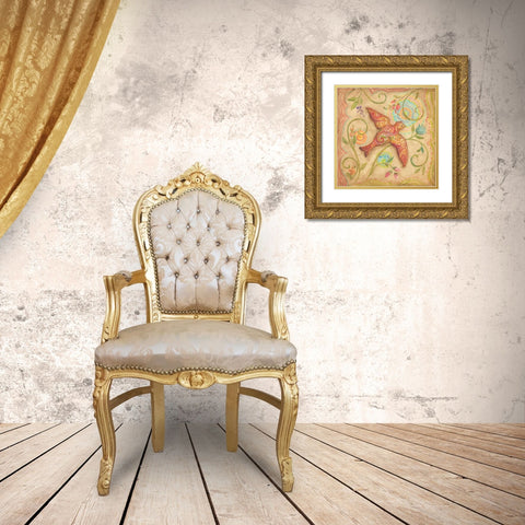 Springtime Birds I Gold Ornate Wood Framed Art Print with Double Matting by McRostie, Kate