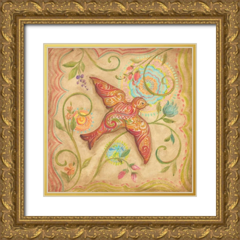 Springtime Birds I Gold Ornate Wood Framed Art Print with Double Matting by McRostie, Kate