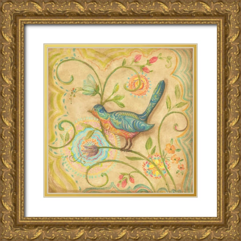 Springtime Birds II Gold Ornate Wood Framed Art Print with Double Matting by McRostie, Kate