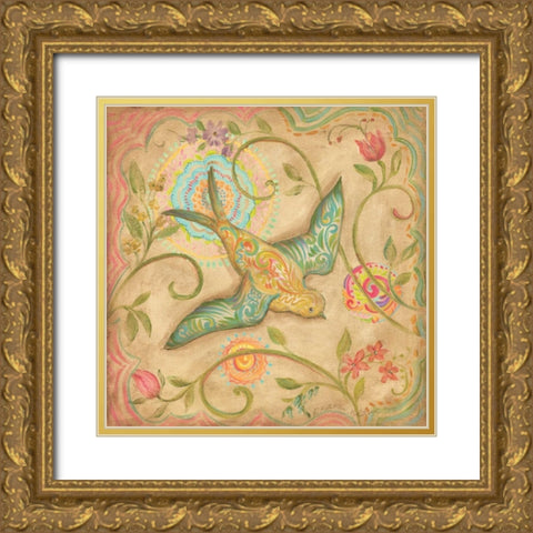Springtime Birds III Gold Ornate Wood Framed Art Print with Double Matting by McRostie, Kate