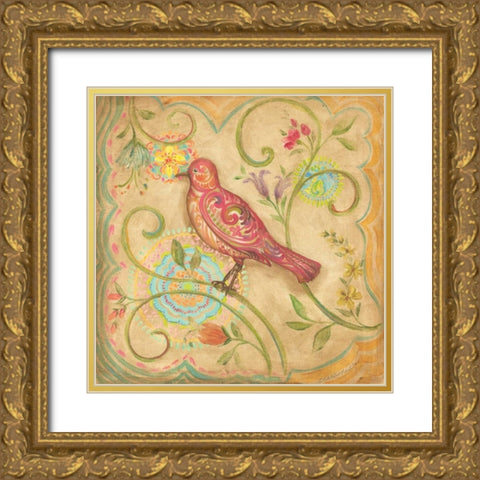 Springtime Birds IV Gold Ornate Wood Framed Art Print with Double Matting by McRostie, Kate