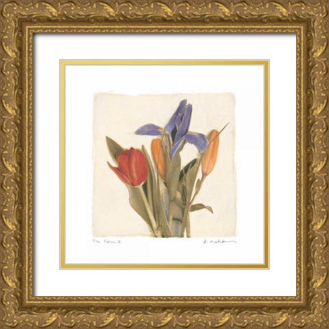 Tre Fiori II Gold Ornate Wood Framed Art Print with Double Matting by Melious, Amy