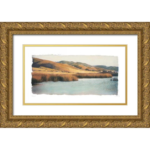 Estuary I Gold Ornate Wood Framed Art Print with Double Matting by Melious, Amy