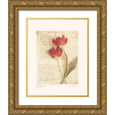 Messages I Gold Ornate Wood Framed Art Print with Double Matting by Melious, Amy