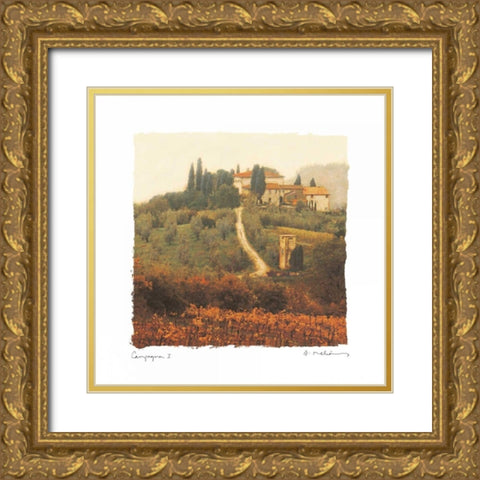 Campagna I Gold Ornate Wood Framed Art Print with Double Matting by Melious, Amy