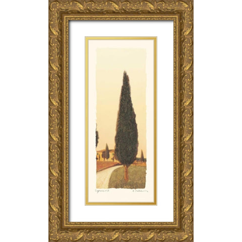 Cypress II Gold Ornate Wood Framed Art Print with Double Matting by Melious, Amy
