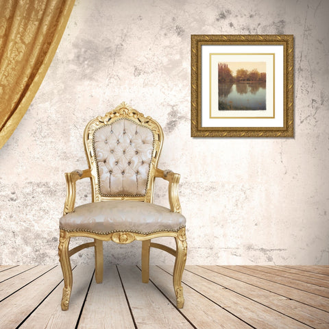 Water Colors I Gold Ornate Wood Framed Art Print with Double Matting by Melious, Amy