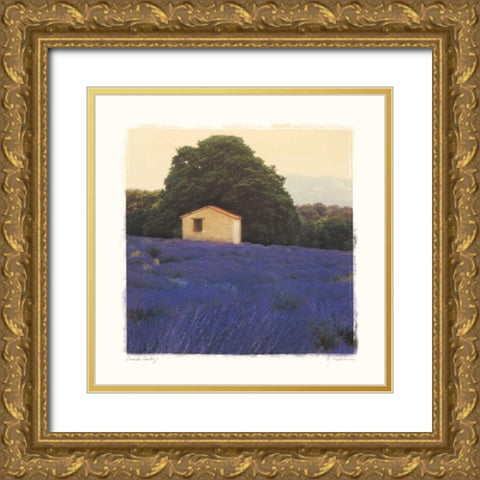 Lavender Country Gold Ornate Wood Framed Art Print with Double Matting by Melious, Amy