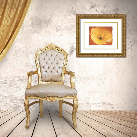 Poppy I Gold Ornate Wood Framed Art Print with Double Matting by Melious, Amy