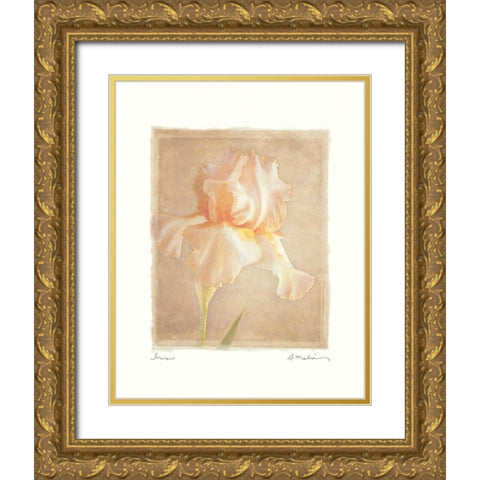 Iris Gold Ornate Wood Framed Art Print with Double Matting by Melious, Amy