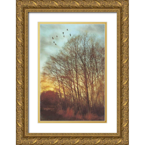 Winter Light II Gold Ornate Wood Framed Art Print with Double Matting by Melious, Amy