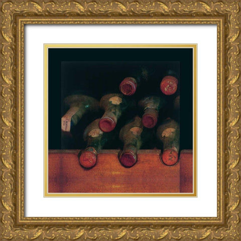 Vintage Wine Cellar I Gold Ornate Wood Framed Art Print with Double Matting by Melious, Amy