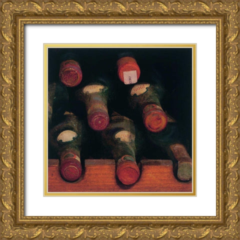 Vintage Wine Cellar II Gold Ornate Wood Framed Art Print with Double Matting by Melious, Amy