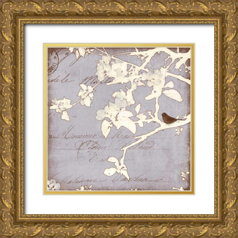 Song Birds VIII Gold Ornate Wood Framed Art Print with Double Matting by Melious, Amy