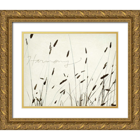 Grass Harmony Gold Ornate Wood Framed Art Print with Double Matting by Melious, Amy
