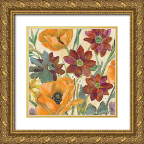 Garden Assortment I Gold Ornate Wood Framed Art Print with Double Matting by Ferry, Margaret