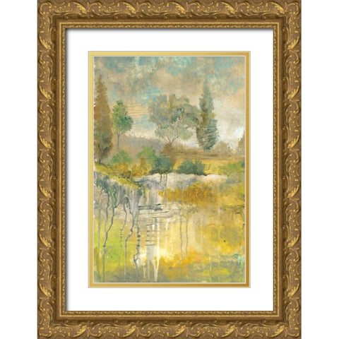 Drippy Landscape II Gold Ornate Wood Framed Art Print with Double Matting by Ferry, Margaret