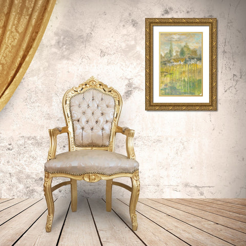 Drippy Landscape III Gold Ornate Wood Framed Art Print with Double Matting by Ferry, Margaret