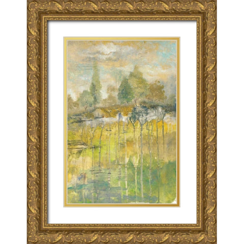 Drippy Landscape III Gold Ornate Wood Framed Art Print with Double Matting by Ferry, Margaret