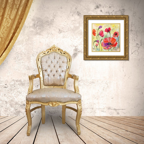 Poppy Study II Gold Ornate Wood Framed Art Print with Double Matting by Ferry, Margaret