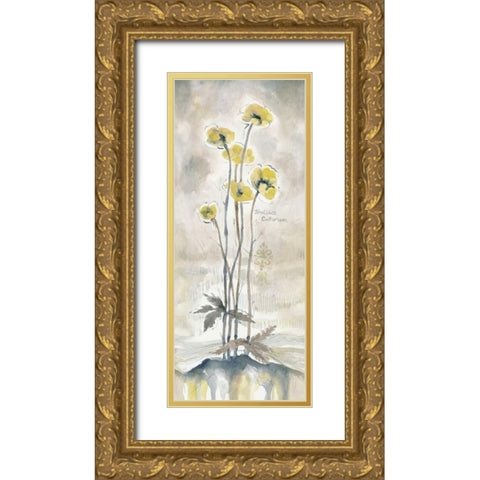 Yellow Blossoms I Gold Ornate Wood Framed Art Print with Double Matting by Ferry, Margaret