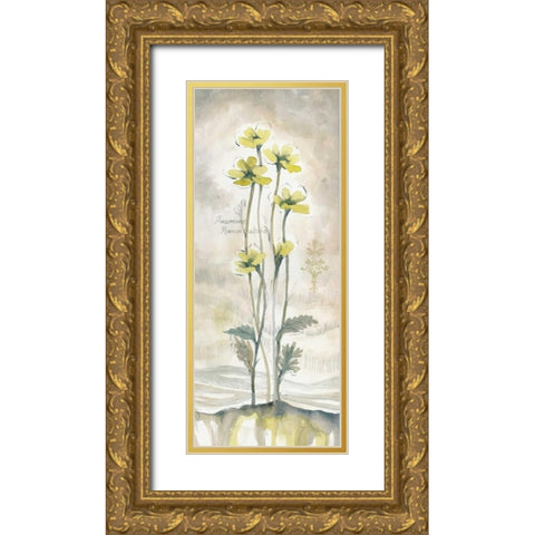 Yellow Blossoms II Gold Ornate Wood Framed Art Print with Double Matting by Ferry, Margaret