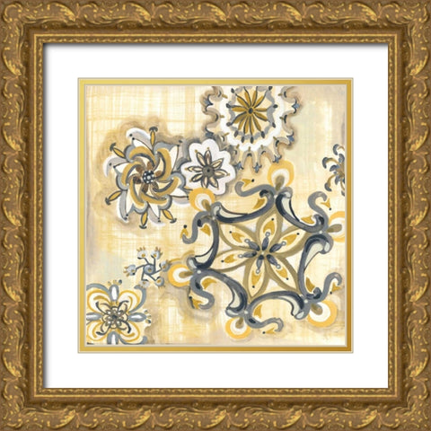 Decorative Medallions II Gold Ornate Wood Framed Art Print with Double Matting by Ferry, Margaret