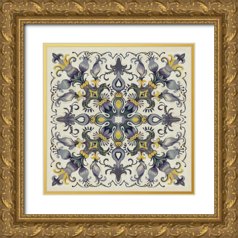 Tile Patterns I Gold Ornate Wood Framed Art Print with Double Matting by Ferry, Margaret