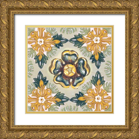 Rosette Adornment I Gold Ornate Wood Framed Art Print with Double Matting by Ferry, Margaret
