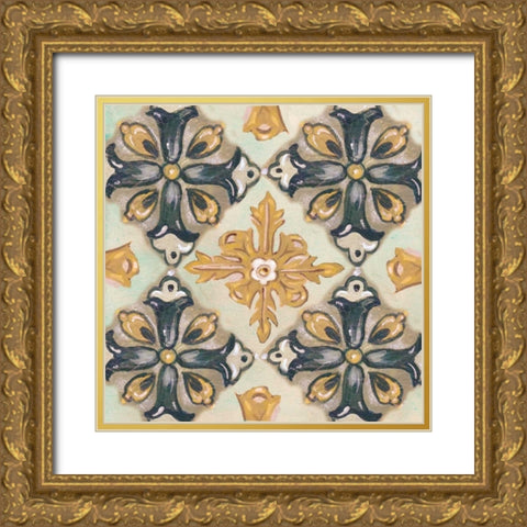 Rosette Adornment II Gold Ornate Wood Framed Art Print with Double Matting by Ferry, Margaret
