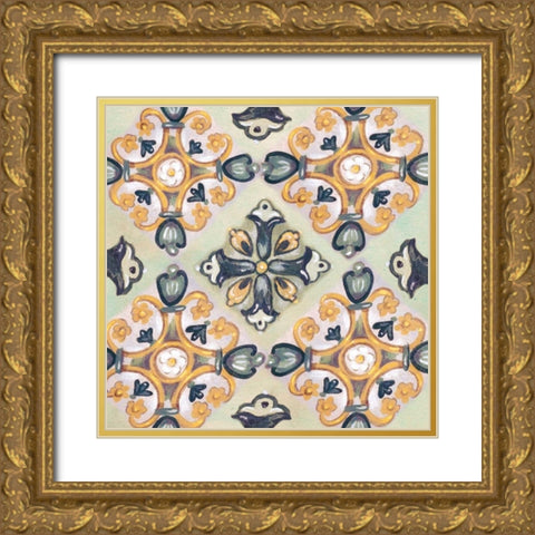 Rosette Adornment III Gold Ornate Wood Framed Art Print with Double Matting by Ferry, Margaret