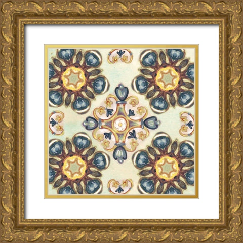 Rosette Adornment IV Gold Ornate Wood Framed Art Print with Double Matting by Ferry, Margaret