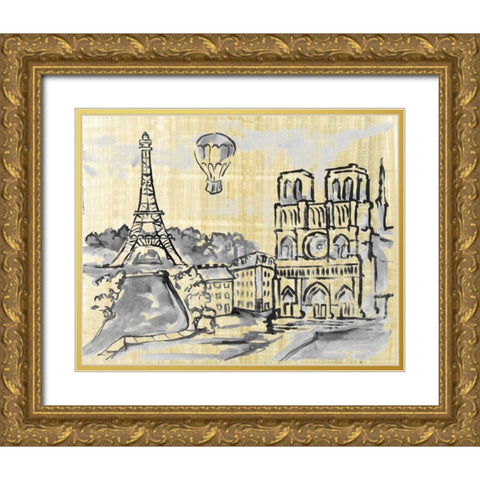 Cities II Gold Ornate Wood Framed Art Print with Double Matting by Ferry, Margaret