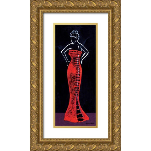 Up Do Gold Ornate Wood Framed Art Print with Double Matting by Matla, Jennifer