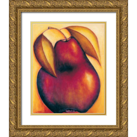 Pear Gold Ornate Wood Framed Art Print with Double Matting by Macaulay, Angus
