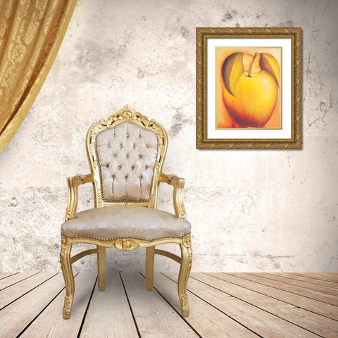 Apple Gold Ornate Wood Framed Art Print with Double Matting by Macaulay, Angus